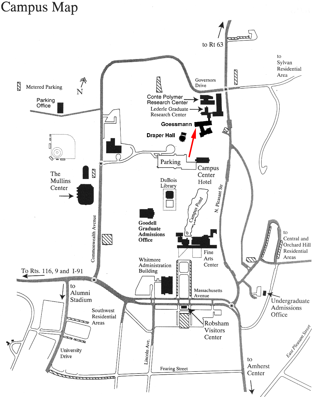 umass amherst campus map Umass Amherst Campus Map