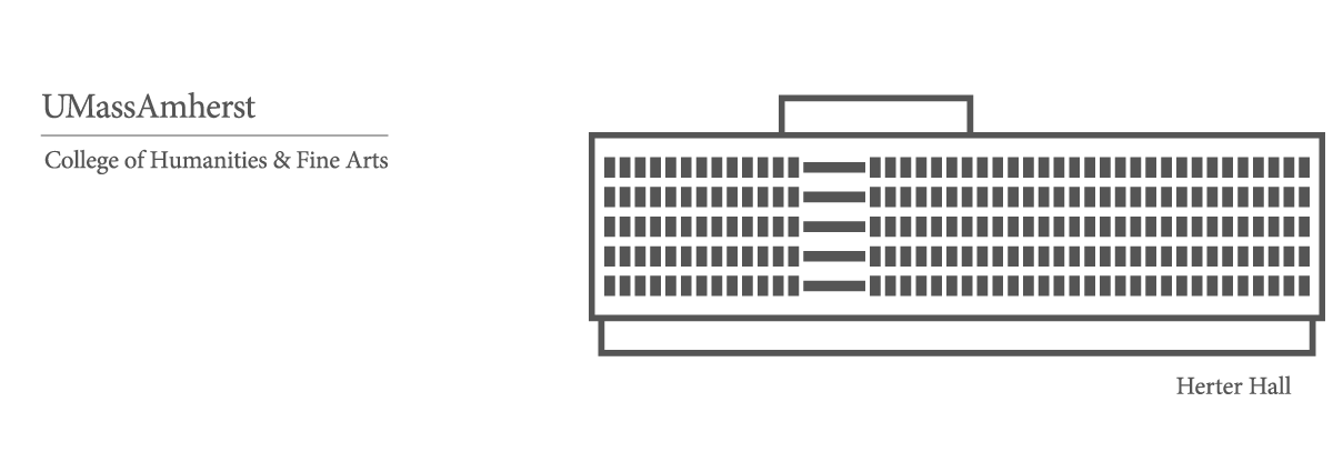 Stylized rendering of the Herter Hall, home of the Translation Center